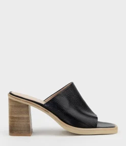 Inaya90 Block Heel Slide In Black