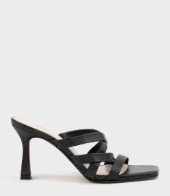 Indie80 Square Toe Strappy Slide In Black