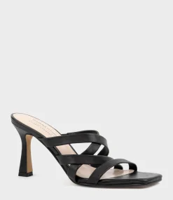 Indie80 Square Toe Strappy Slide In Black