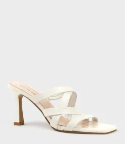 Indie80 Square Toe Strappy Slide In Offwhite