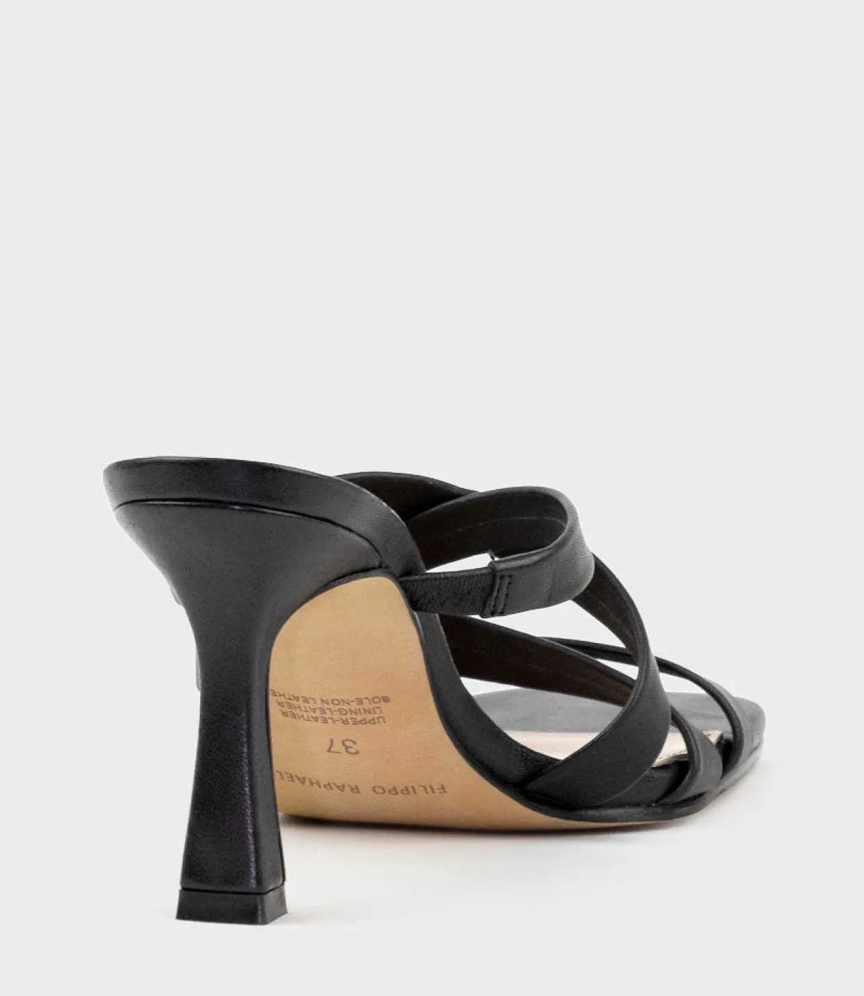 Indie80 Square Toe Strappy Slide In Black