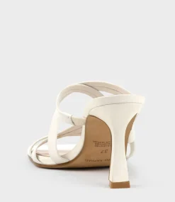 Indie80 Square Toe Strappy Slide In Offwhite