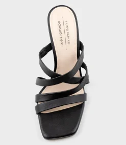 Indie80 Square Toe Strappy Slide In Black