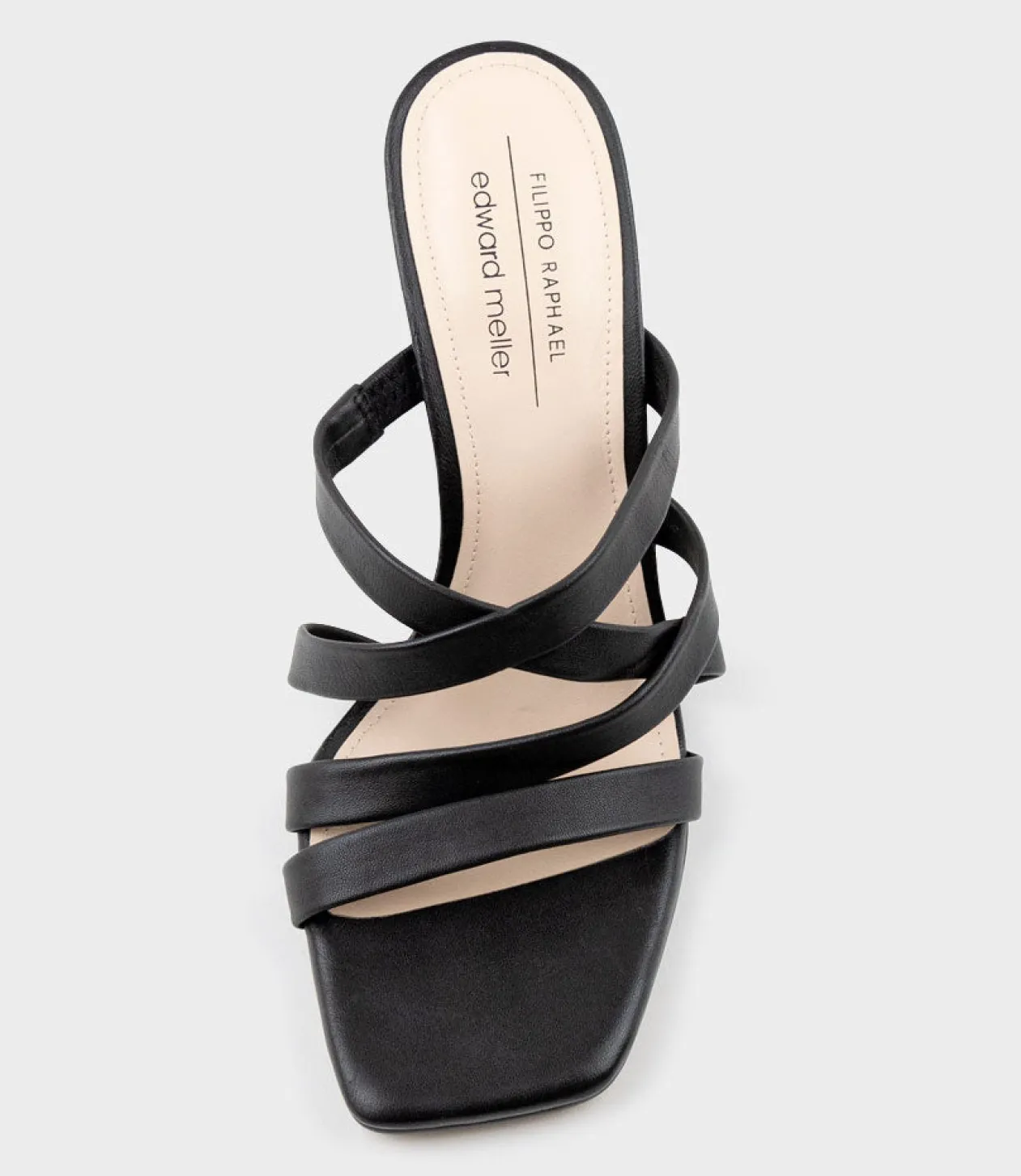 Indie80 Square Toe Strappy Slide In Black