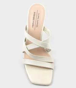 Indie80 Square Toe Strappy Slide In Offwhite