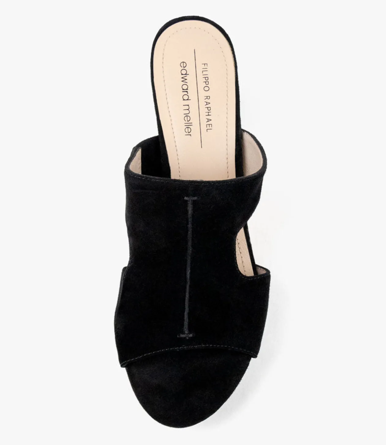 Iris80 Platform Slide With Cut-Out In Black Suede