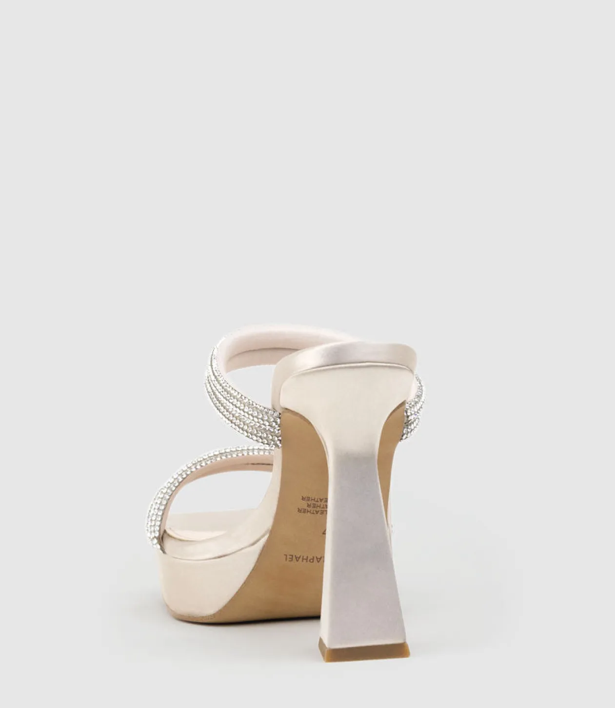 Isla110 Diamante Mulitband Platform Slide In Champagne Satin