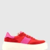 Jasper Retro Platform Sneaker In Red Combo