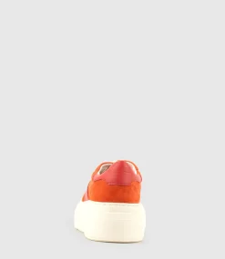 Jasper Retro Platform Sneaker In Orange Combo