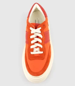 Jasper Retro Platform Sneaker In Orange Combo