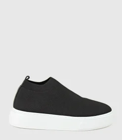 Jemma Pull On Stretch Sneaker In Black