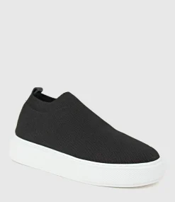 Jemma Pull On Stretch Sneaker In Black