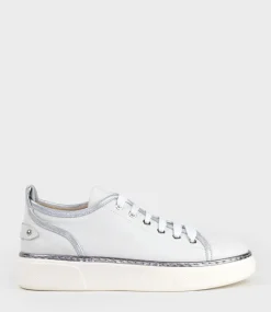 Jolene Sneaker With Piping In White