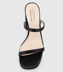 Kaiya85 Two Strap Slide In Black Satin