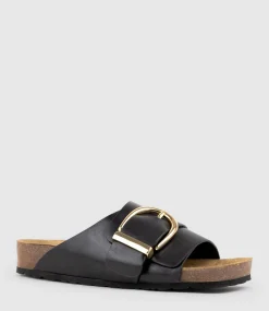Kakari Buckle Slide On Footbed In Black