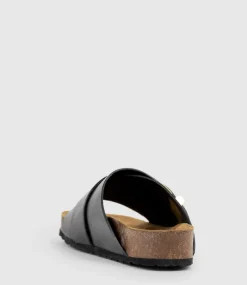 Kakari Buckle Slide On Footbed In Black