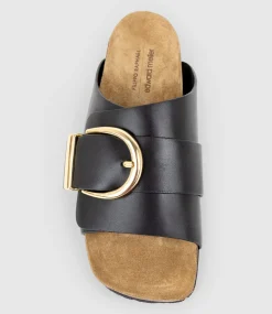 Kakari Buckle Slide On Footbed In Black