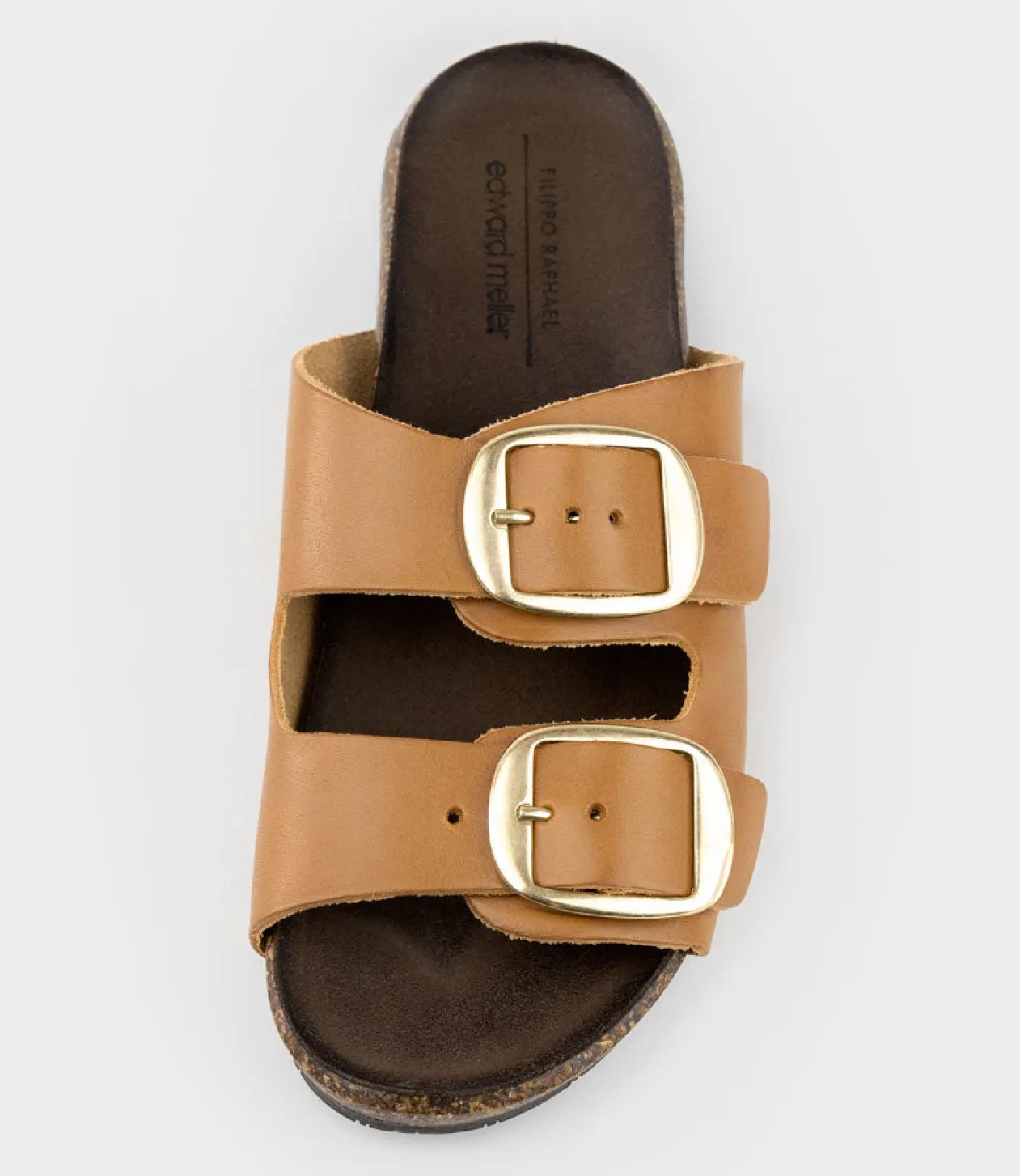 Kamala Buckled Slide On Footbed In Tan