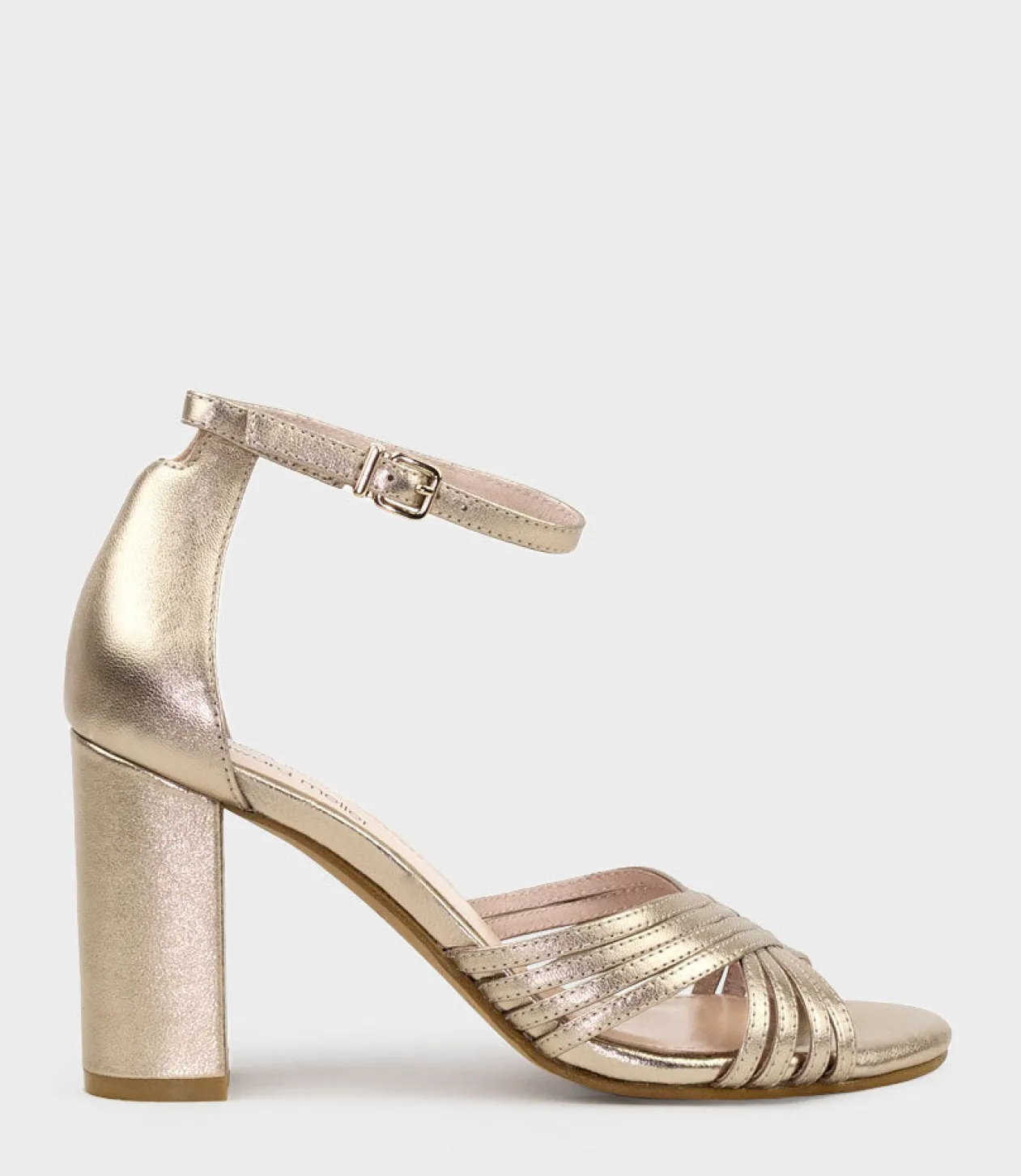 Karina85 Multistrap Block Heel Sandal In Rosegold
