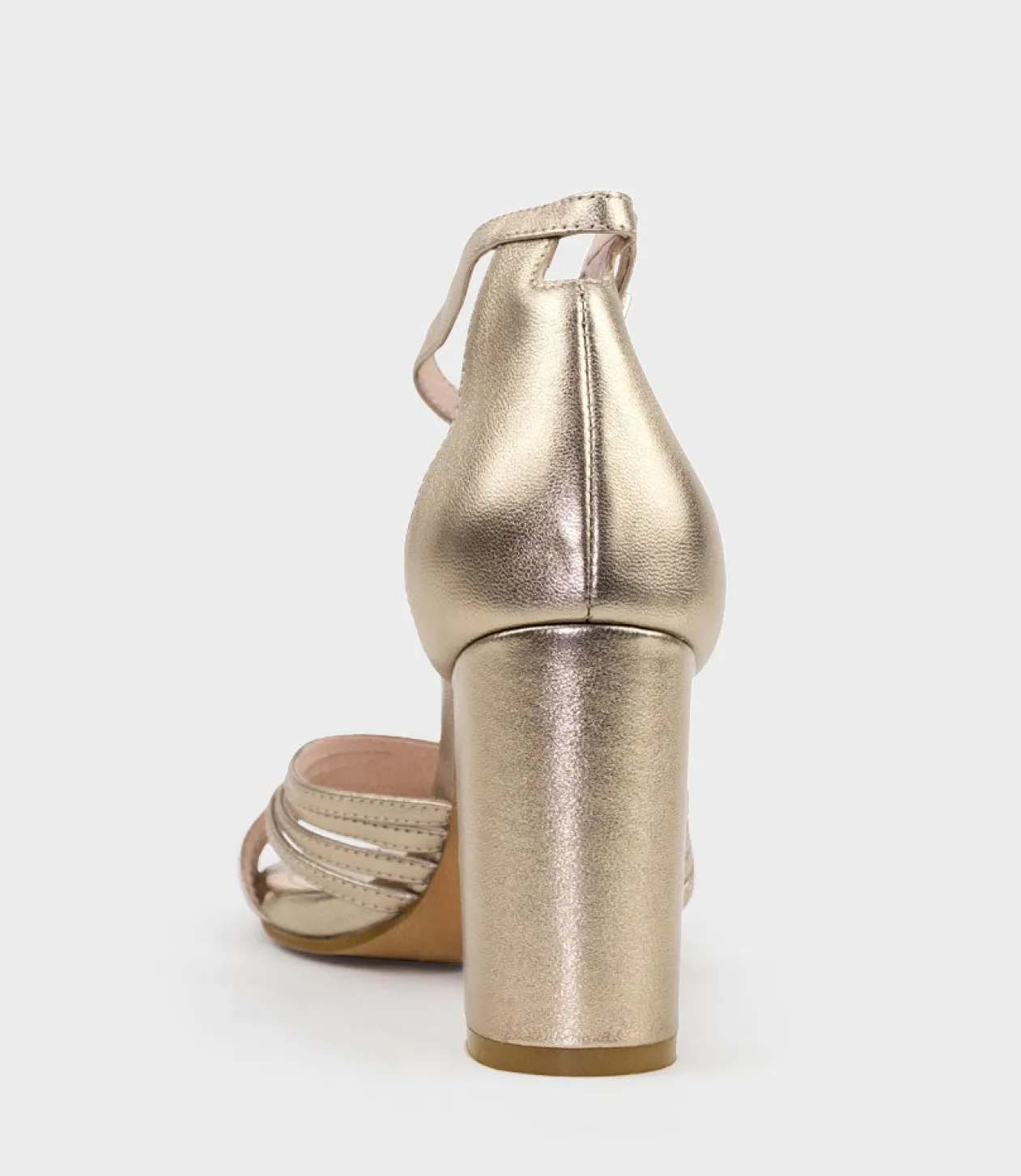 Karina85 Multistrap Block Heel Sandal In Rosegold