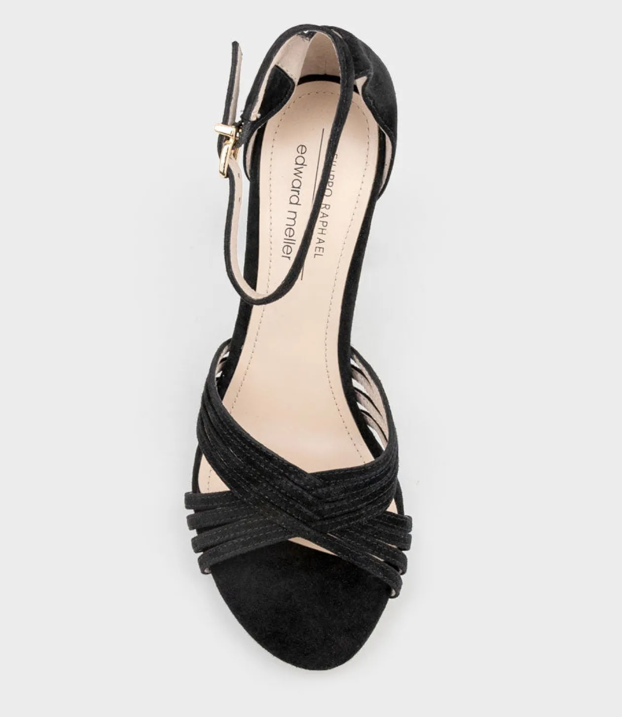 Karina85 Multistrap Block Heel Sandal In Black Suede
