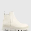 Kash Hidden Gusset Ankle Boot In Offwhite