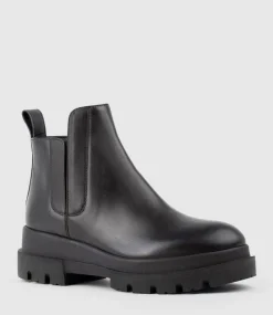 Kash Hidden Gusset Ankle Boot In Black