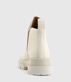 Kash Hidden Gusset Ankle Boot In Offwhite