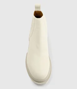 Kash Hidden Gusset Ankle Boot In Offwhite