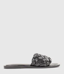 Keira Woven Simple Slide In Black