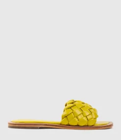 Keira Woven Simple Slide In Lemon