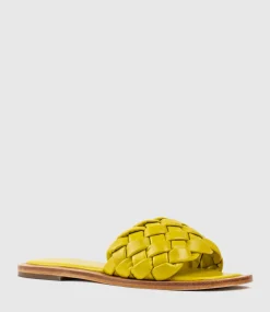 Keira Woven Simple Slide In Lemon