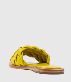 Keira Woven Simple Slide In Lemon