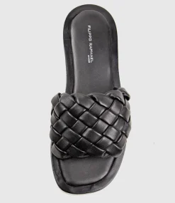 Keira Woven Simple Slide In Black