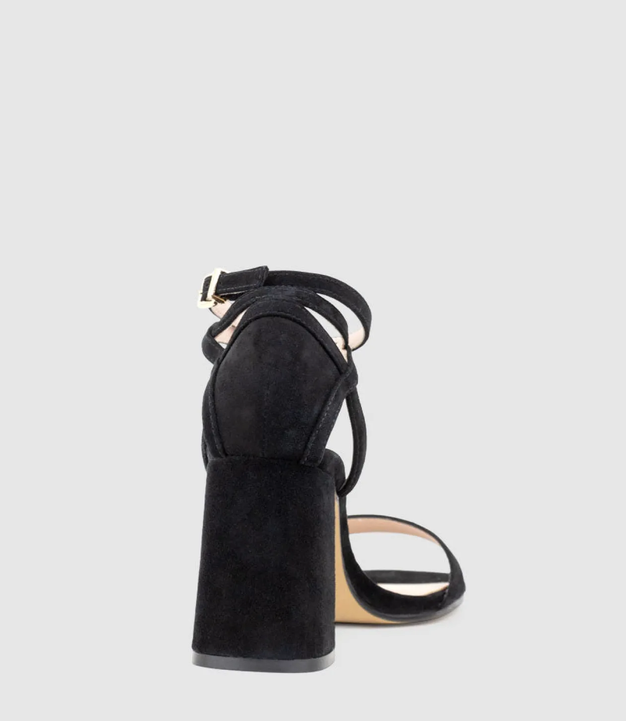Kelsey85 Ankle Wrap Sandal In Black Suede
