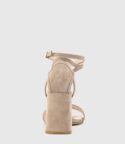 Kelsey85 Ankle Wrap Sandal In Nude Suede