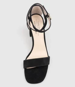 Kelsey85 Ankle Wrap Sandal In Black Suede