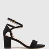 Kenia60 Block Heel Sandal With Hourglass Ankle Wrap In Black Suede