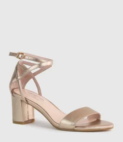 Kenia60 Block Heel Sandal With Hourglass Ankle Wrap In Rosegold
