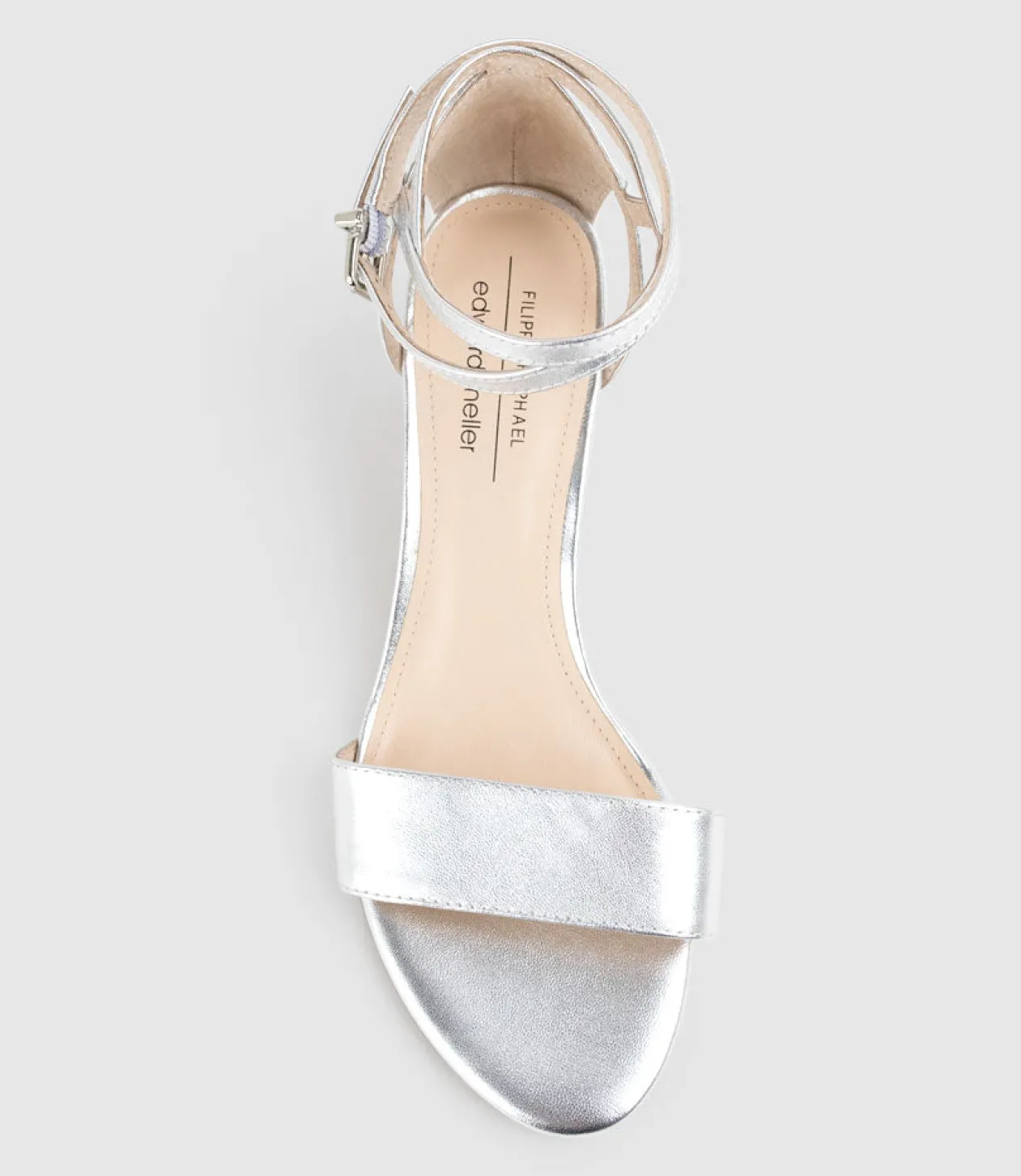 Kenia60 Block Heel Sandal With Hourglass Ankle Wrap In Silver