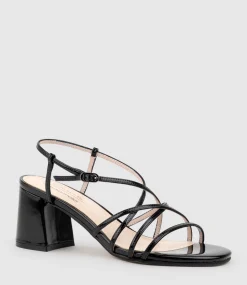 Kia65 Strappy Sandal In Black High Shine