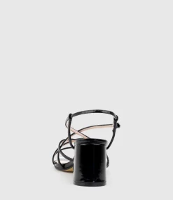 Kia65 Strappy Sandal In Black High Shine