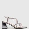 Kia65 Strappy Sandal In Pewter High Shine