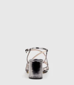 Kia65 Strappy Sandal In Pewter High Shine