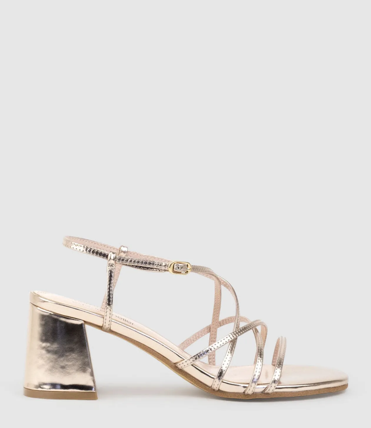 Kia65 Strappy Sandal In Rosegold High Shine