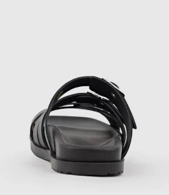 Klover Multi-Strap Buckle Slide In Black