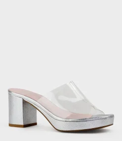 Krystal75 Vinalyte Platform Slide In Silver