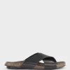 Kumi Crossover Slide On Footbed In Black