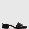 Kyla35 Slide With Crystals In Black Suede