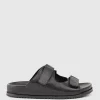 Kylo Two Strap Slide On Footbed In Black